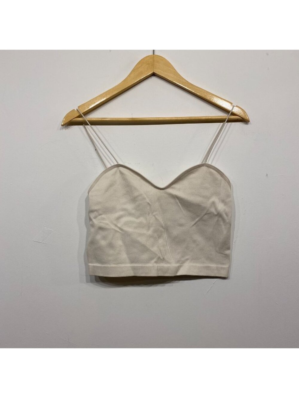 Rita Ora Primark White Ribbed Cropped Activewear Tank Top Size Medium